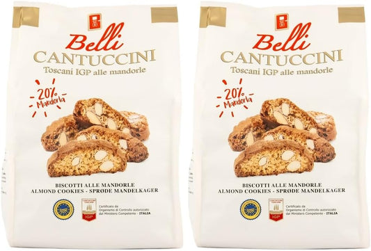 Belli - Almond Cantuccini Biscotti (250g, Pack of 2) | Gourmet Artisan Biscuits From Tuscany