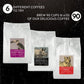 Gourmet Coffee Beans Gift Set - COFFEES OF THE WORLD - Whole Coffee Beans 600g (6 x 100g) - 6 Finest Single Origin Coffees