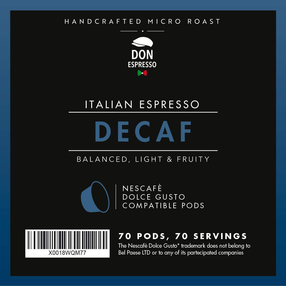 70 Pods compatible with Dolce Gusto® machines - Decaf
