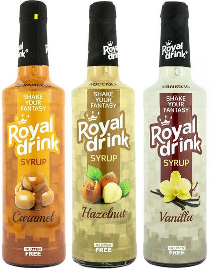 Syrup Mix of 3 Flavours (Caramel - Vanilla - Hazelnut) - 3 x 700ml | For Coffee & Cocktails