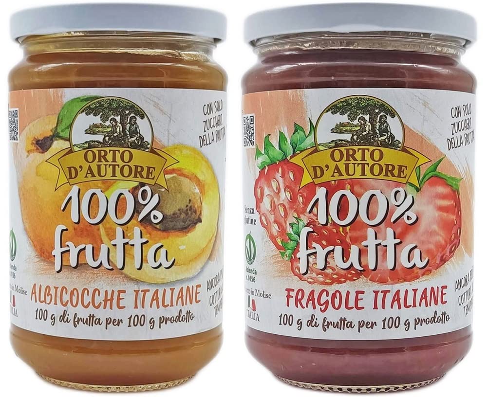 Italian Jam Compote - Mix Set 340g Apricot and 340g Strawberry